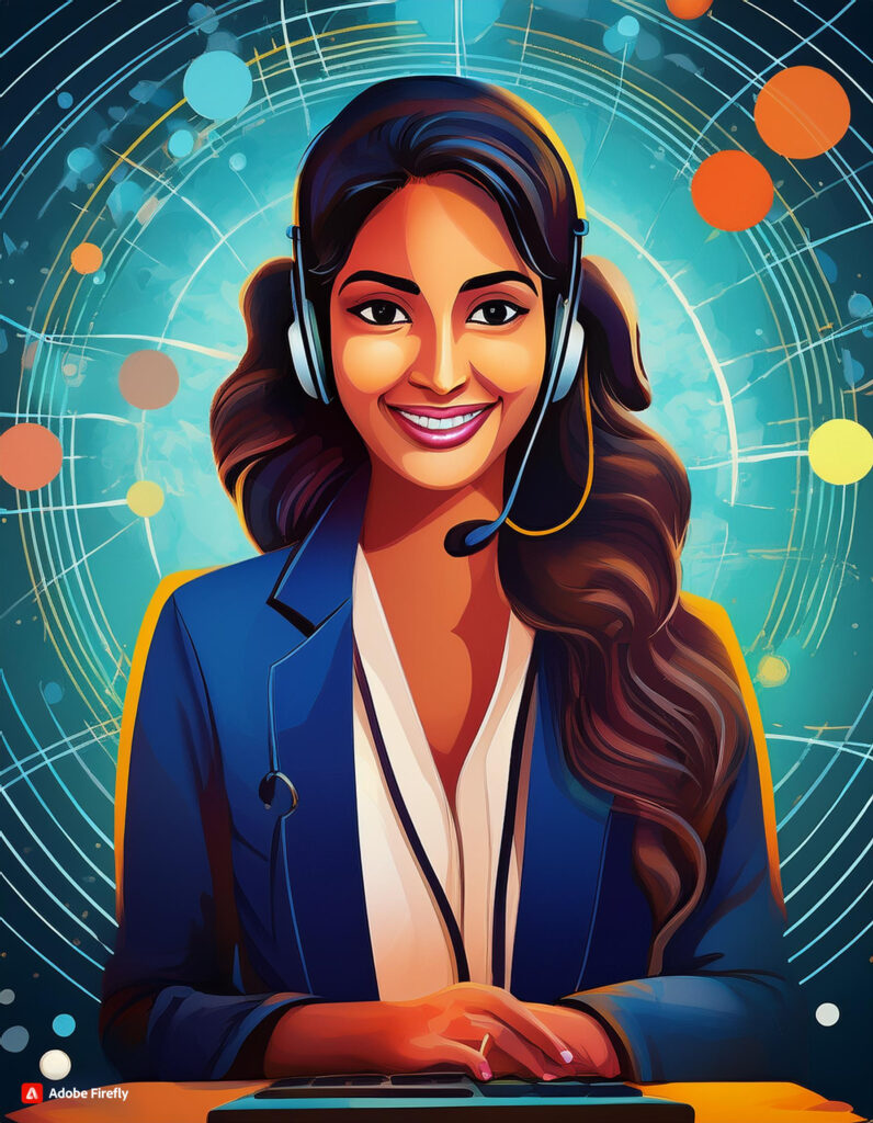 Firefly Computer operator working with web background 23390